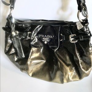 Prada Ombré tan & black patent leather small bag